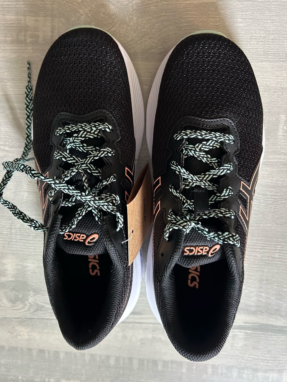 ASICS Black Running Shoes with Bright Sunstone Accents